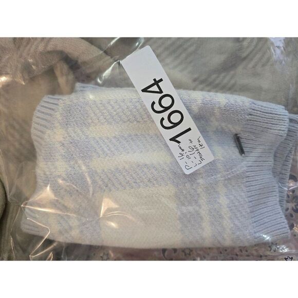 Hollister Womens XS Knit Cropped Plaid Tank Top Light Blue & White fairycore - Picture 9 of 9